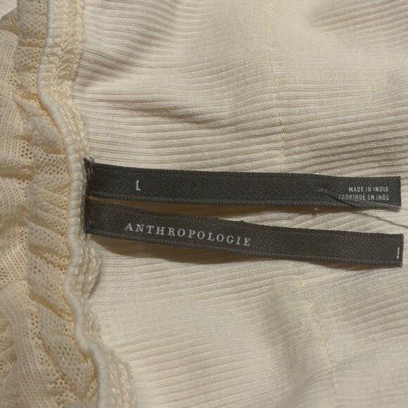 Anthropologie Halter Ruffle Top Size L Ivory - Picture 4 of 5
